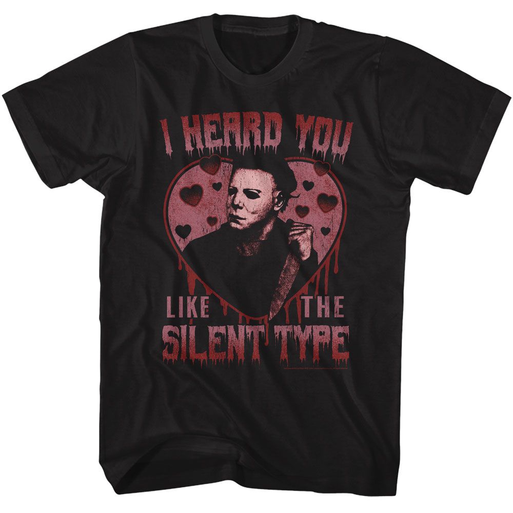 Black Halloween t-shirt featuring Halloween Silent Type design