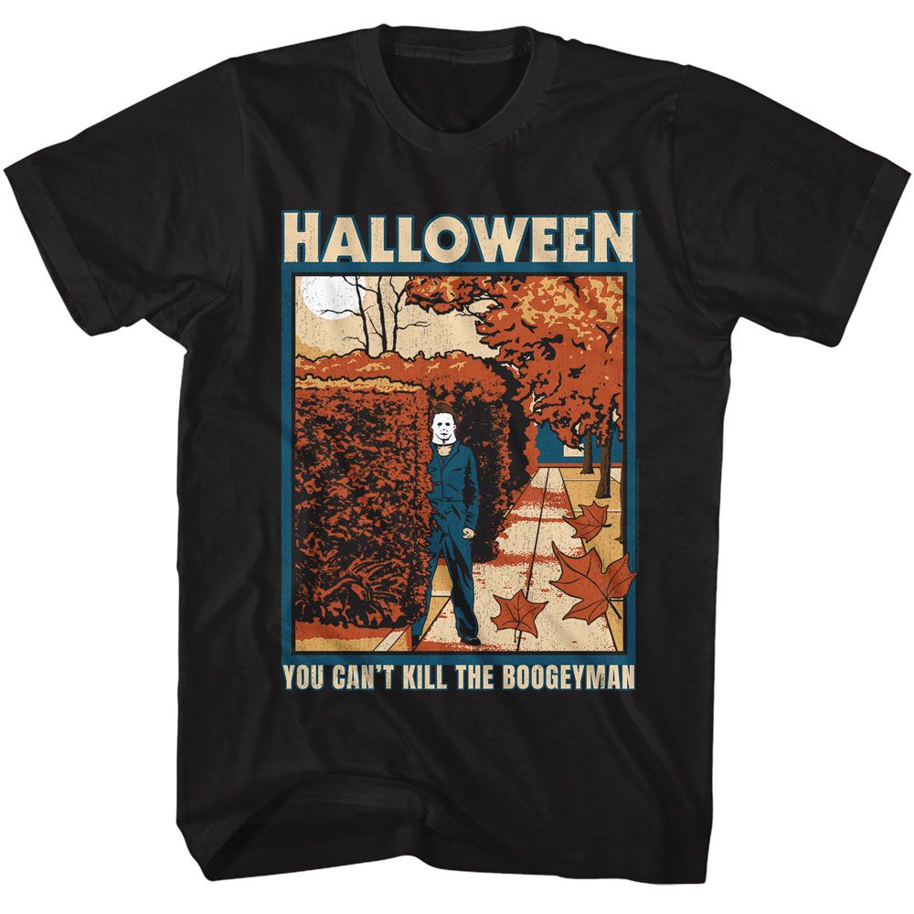 Black Halloween t-shirt featuring Halloween Myers Appears design
