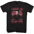 Black Halloween t-shirt featuring Halloween Silent Type Heart design