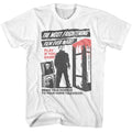 White Halloween t-shirt featuring Halloween Frightening Film design