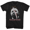Black Halloween t-shirt featuring Halloween Mask And Knife design