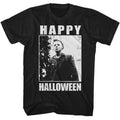 Black Halloween t-shirt featuring Halloween Happy design
