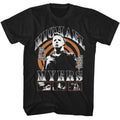 Black Halloween t-shirt featuring Halloween Myers Spiral design