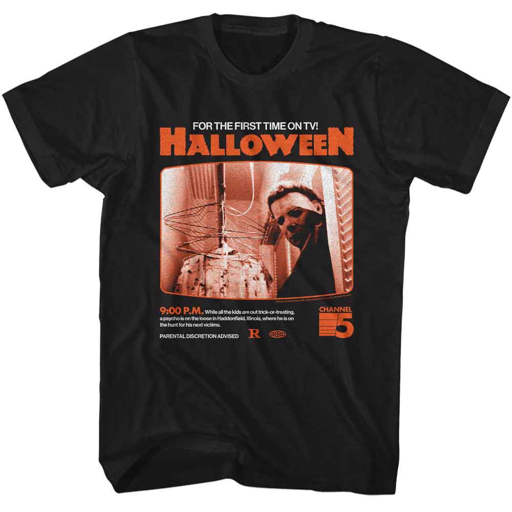 Black Halloween t-shirt featuring Halloween TV Guide 1981 cover design