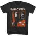 Smoke gray Halloween t-shirt featuring Halloween Coming Home design