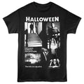 Black Halloween t-shirt featuring Halloween One Good Scare collage design
