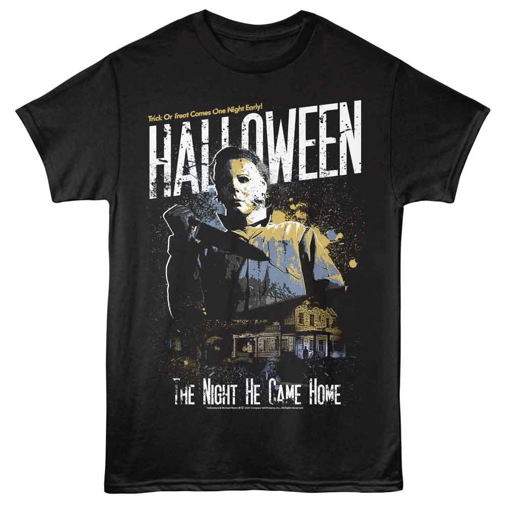 Black Halloween t-shirt featuring Halloween One Night Early design