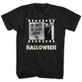 Black Halloween t-shirt featuring Halloween Film Strip design