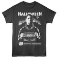 Smoke gray Halloween t-shirt featuring Halloween Myers In Front Of House design