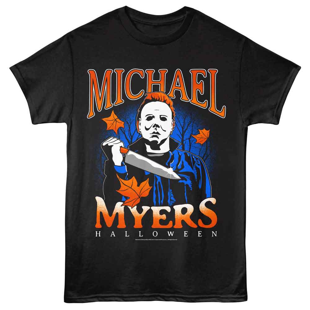 Black Halloween t-shirt featuring Halloween M. Myers design