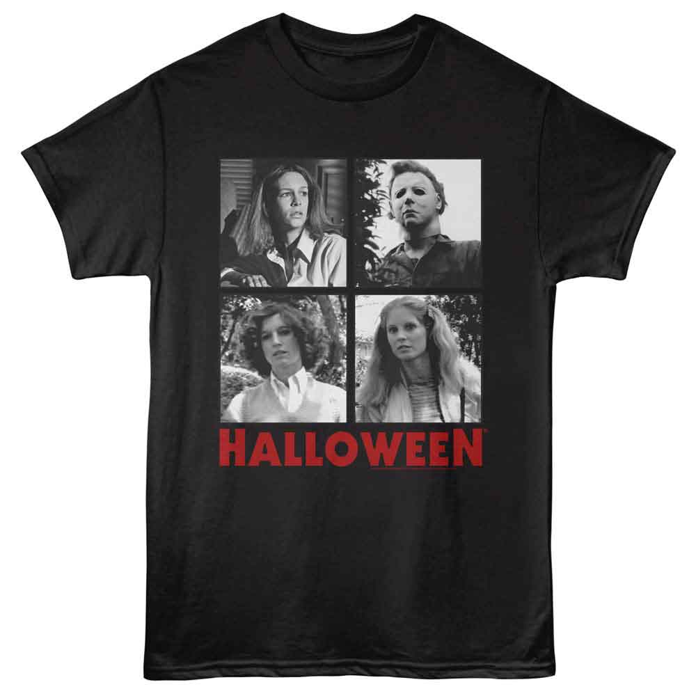 Black Halloween t-shirt featuring Halloween Photo Grid design