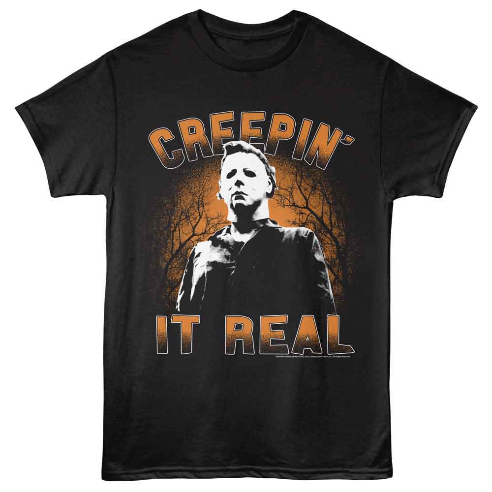 Black Halloween t-shirt featuring Halloween Creepin' It Real design