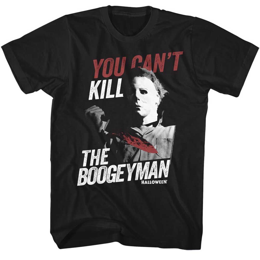 Black Halloween t-shirt featuring Halloween Boogeyman design