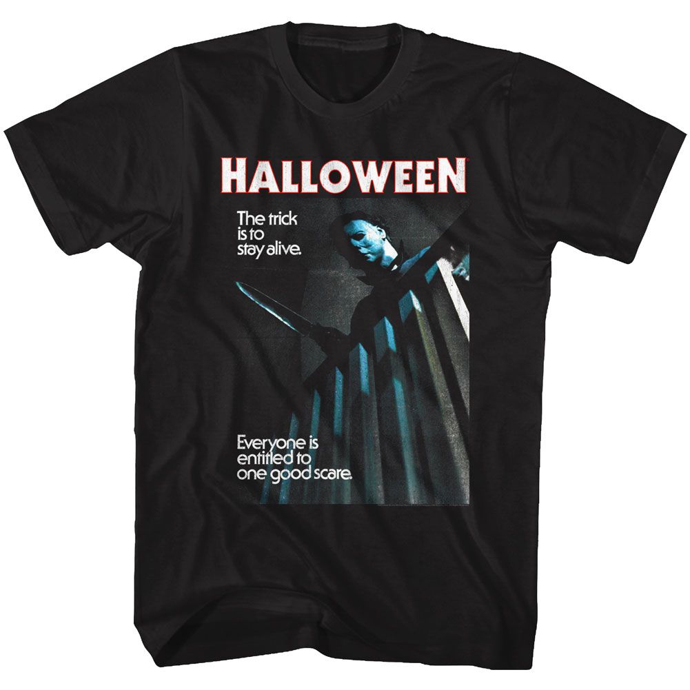 Black Halloween t-shirt featuring Halloween Stay Alive design