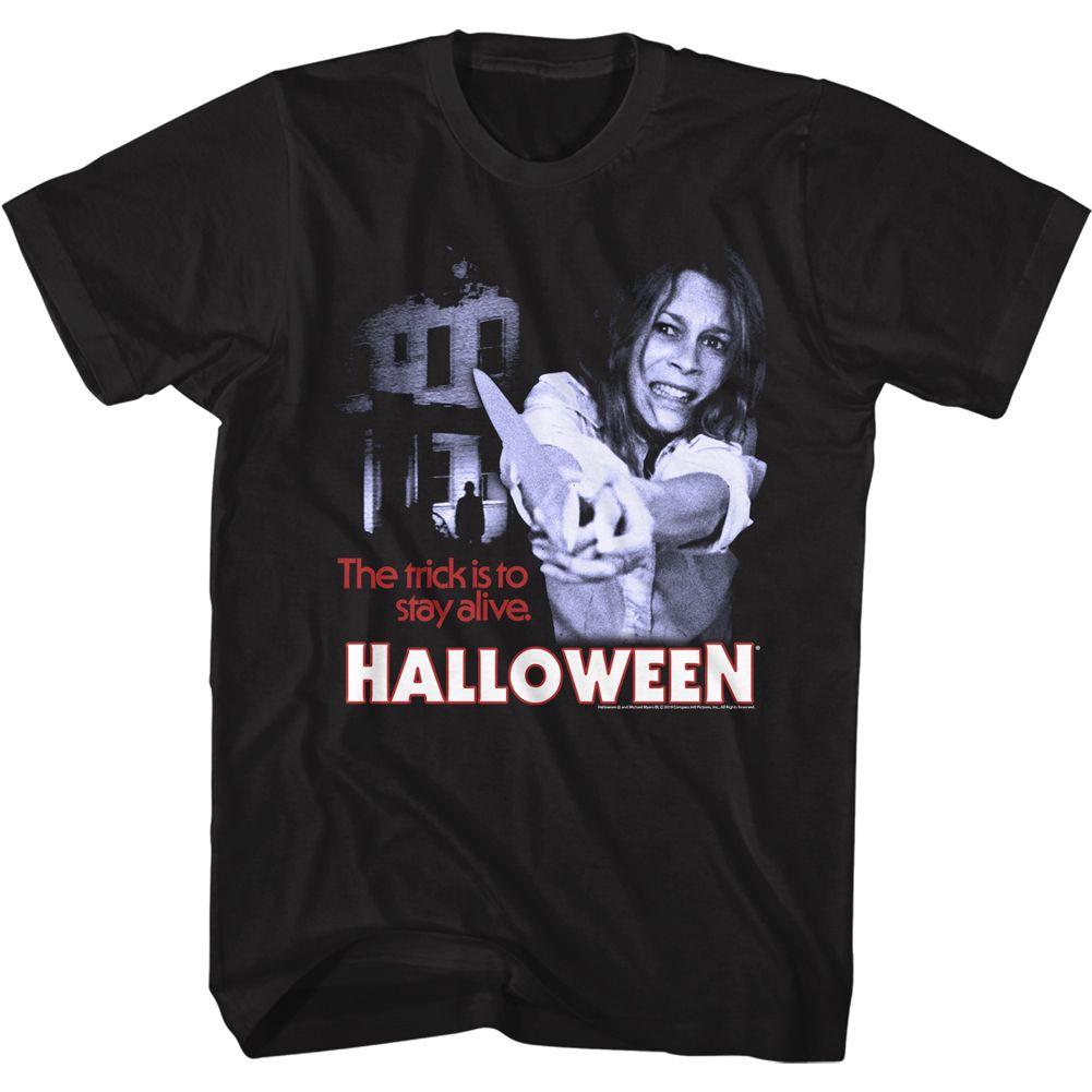 Black Halloween t-shirt featuring Halloween Stayin' Alive design
