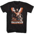 Black Halloween t-shirt featuring Halloween Sketchy And Orange design