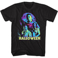 Black Halloween t-shirt featuring Halloween Neon Moon design