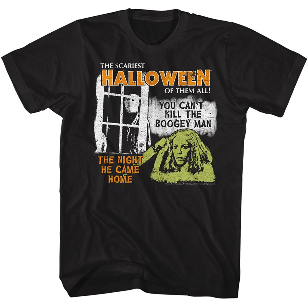 Black Halloween t-shirt featuring Halloween Scariest Halloween design