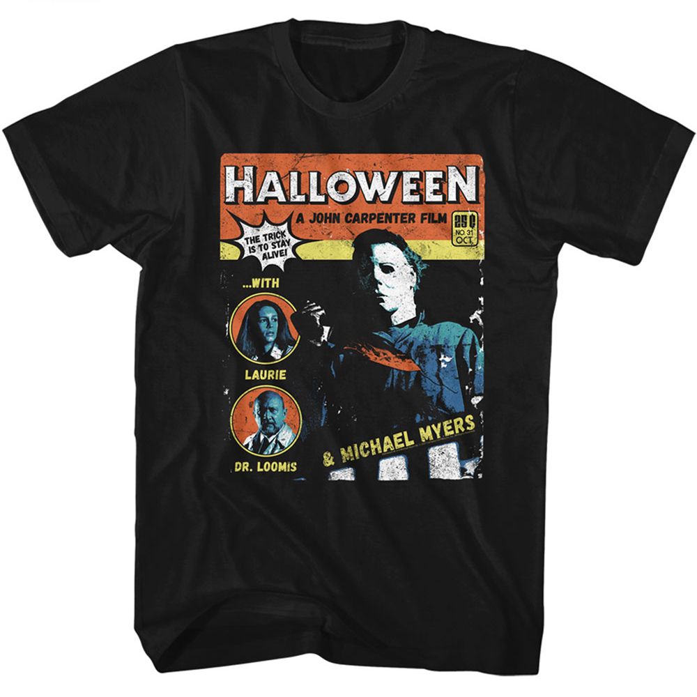 Black Halloween t-shirt featuring Halloween Comic design