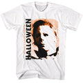 White Halloween t-shirt featuring John Carpenter's Halloween design