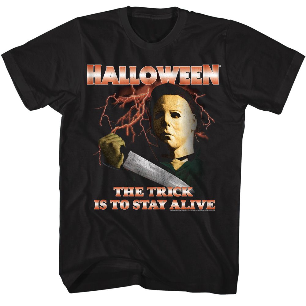 Black Halloween t-shirt featuring Halloween Lightning design