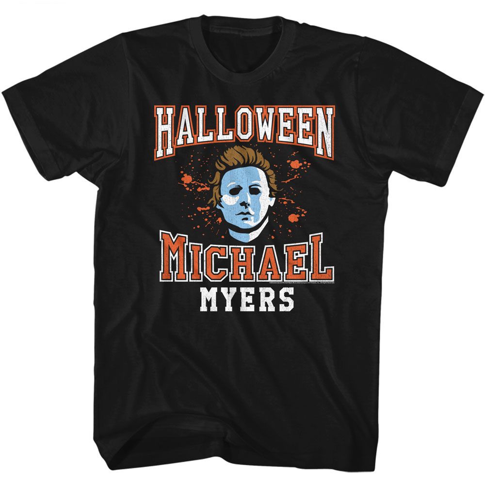 Black Halloween t-shirt featuring Halloween Varsity 2 design