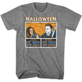 Graphite heather Halloween t-shirt featuring Halloween Video Game Versus design — fighting-game style