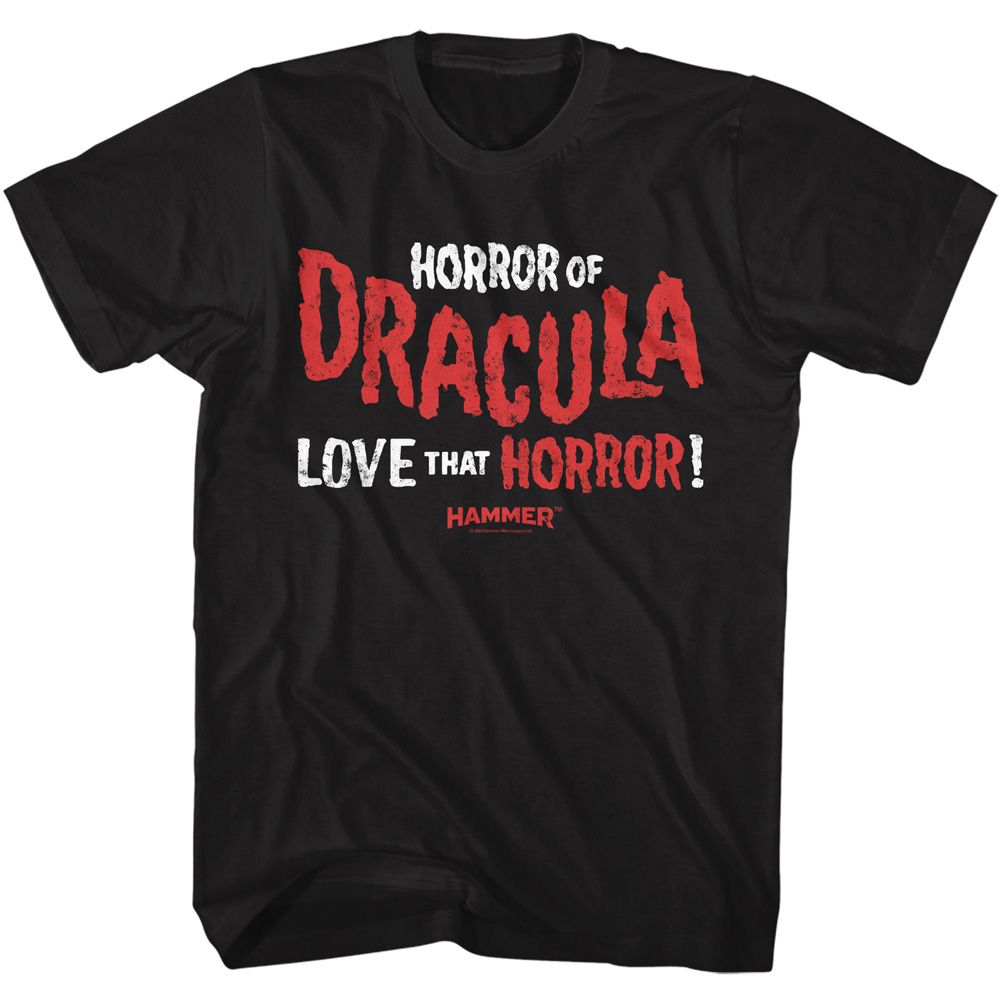 Black Hammer Horror t-shirt featuring Hammer Horror Horror of Dracula classic design