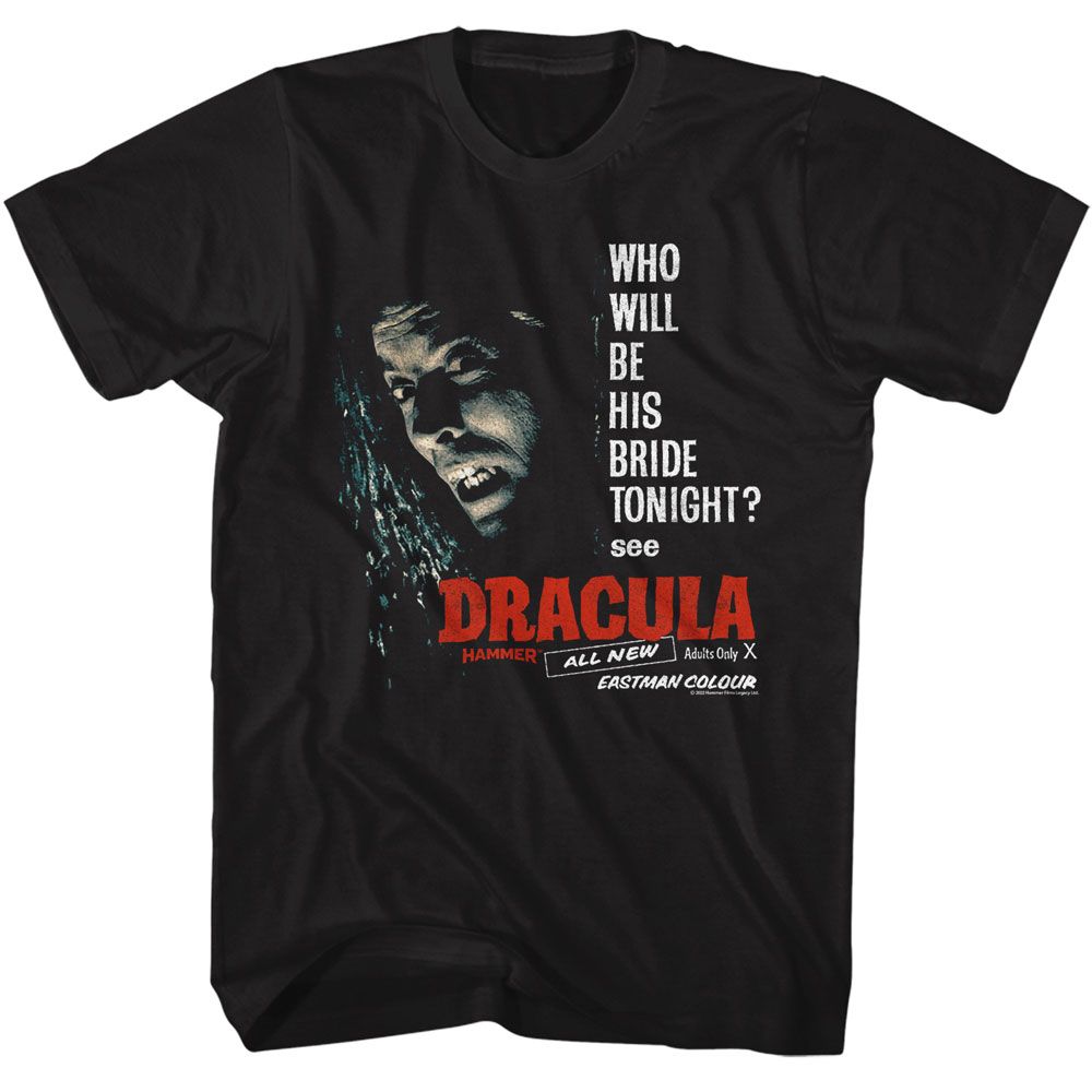 Black Hammer Horror t-shirt featuring Hammer Horror Be His Bride design