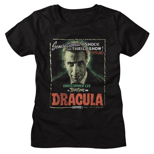 Hammer Horror Ladies T-Shirt - Lee as Dracula