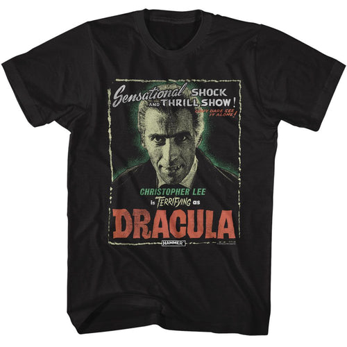 Black Hammer Horror t-shirt featuring Hammer Horror Christopher Lee as Dracula design
