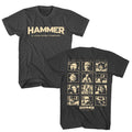 Smoke gray Hammer Horror t-shirt featuring Hammer Horror Films design (front and back)