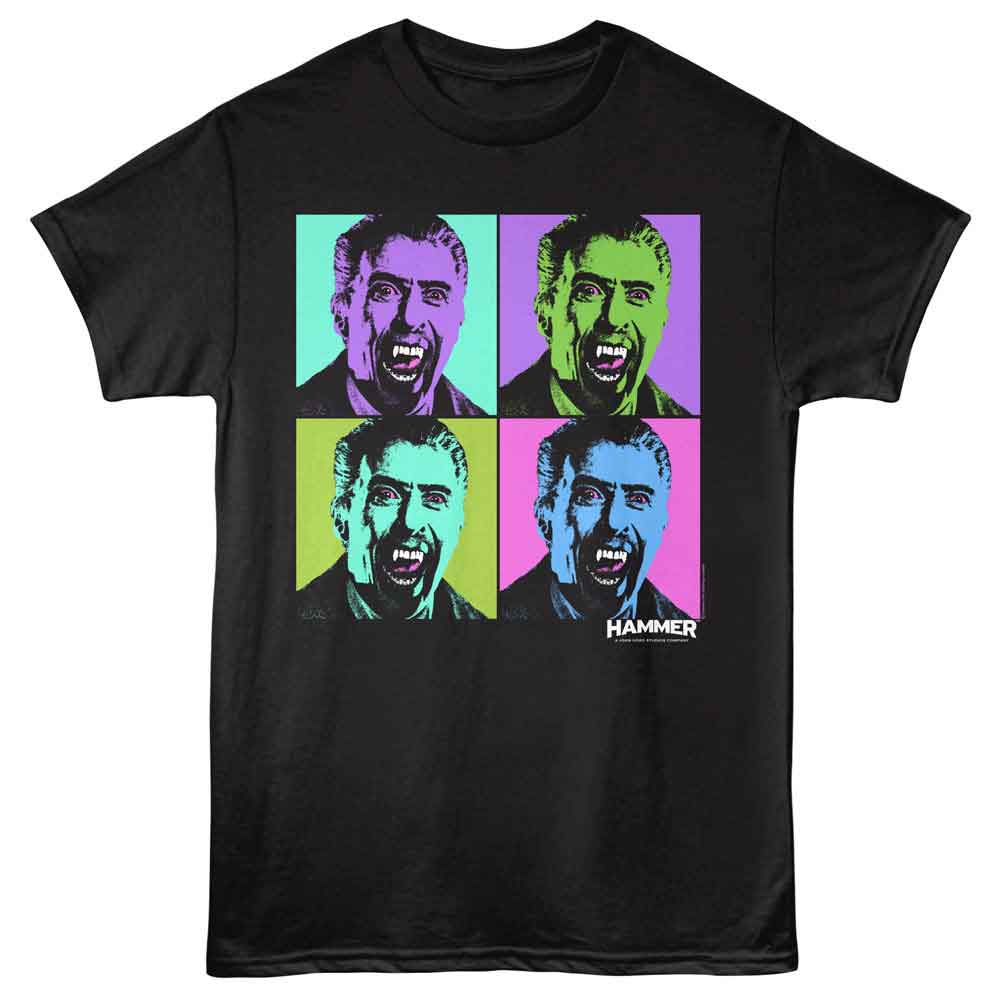 Black Hammer Horror t-shirt featuring Hammer Horror Dracula Pop Art design