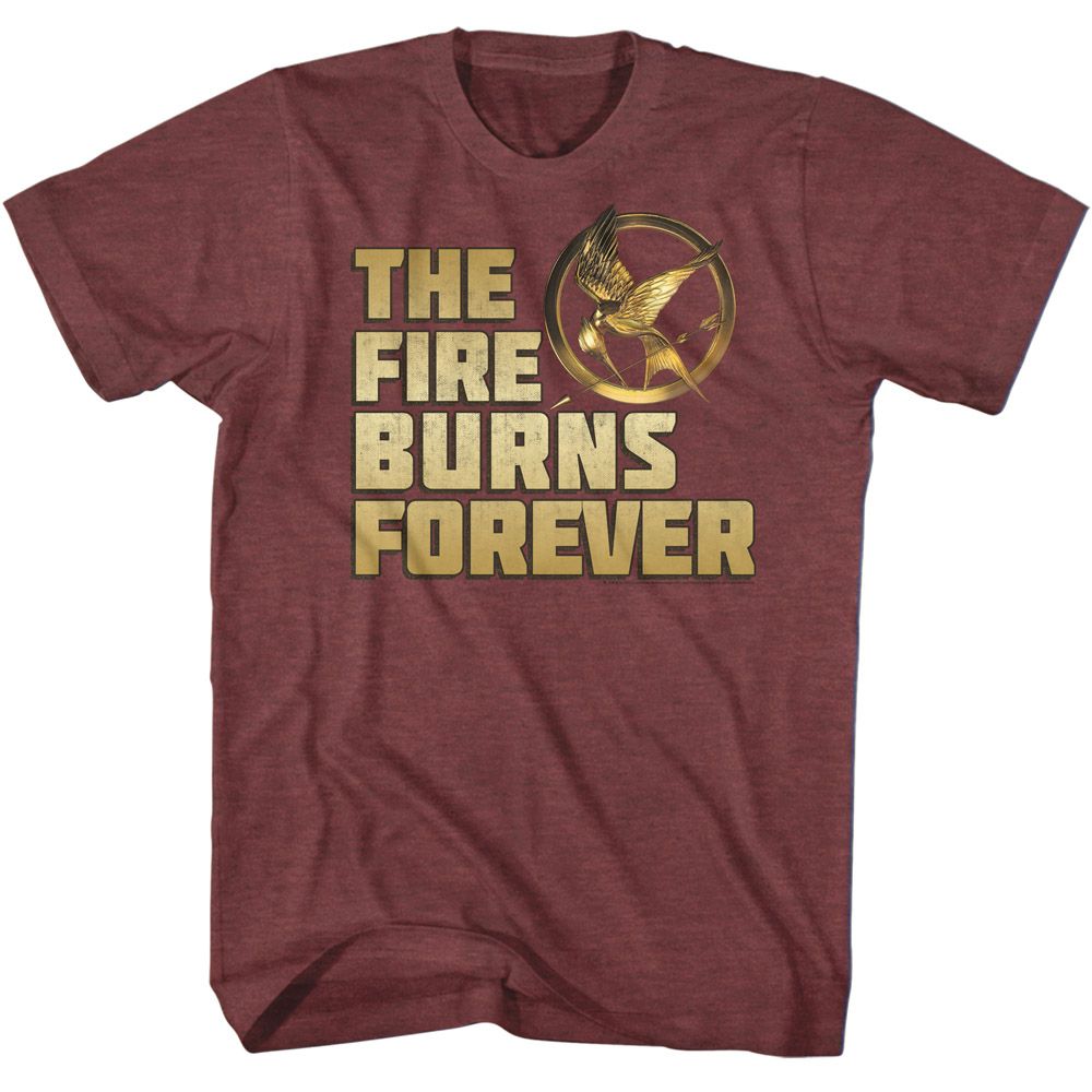 Vintage maroon heather The Hunger Games t-shirt featuring The Hunger Games Let The Games Begin design