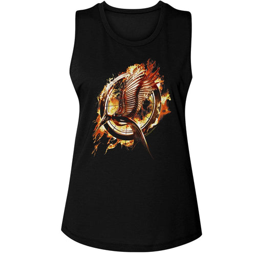The Hunger Games Ladies Muscle Tank - Catching Fire Mockingjay