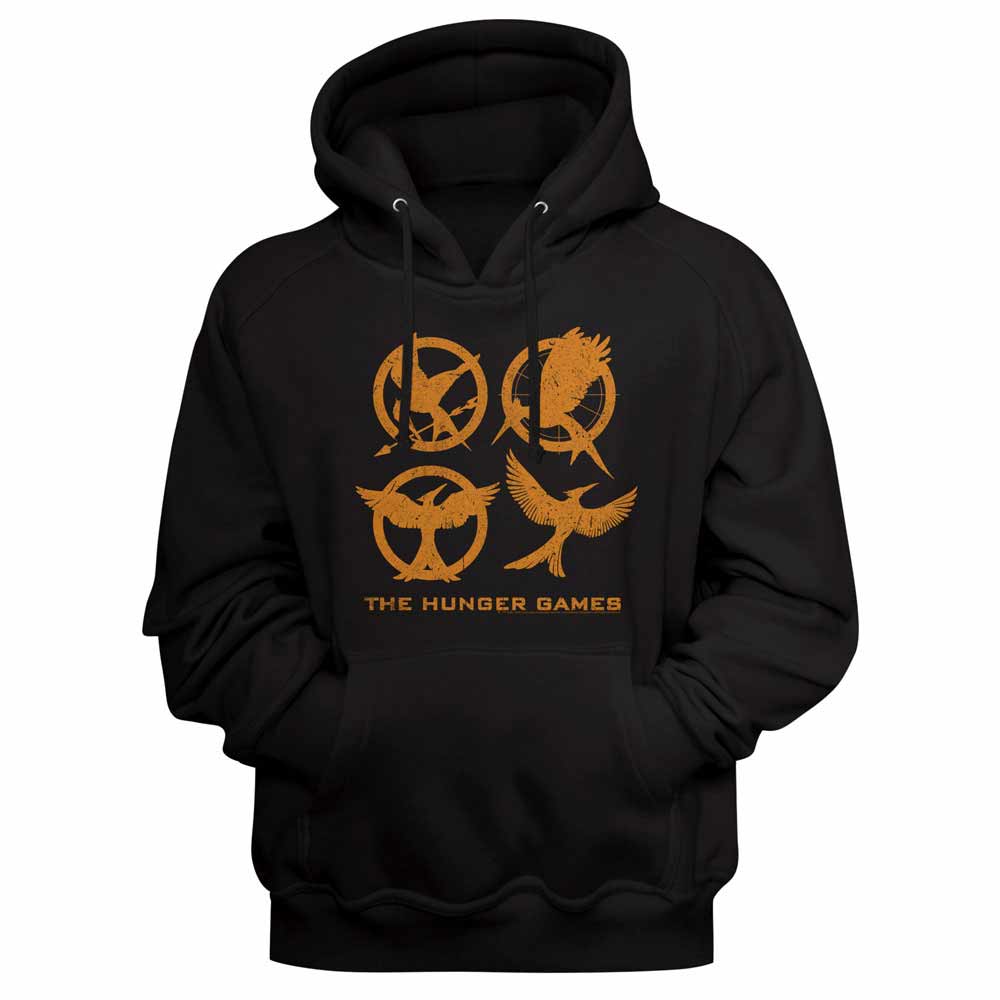 Black The Hunger Games pullover hoodie featuring a Emblems design