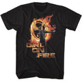 Black The Hunger Games t-shirt featuring The Hunger Games Girl On Fire design