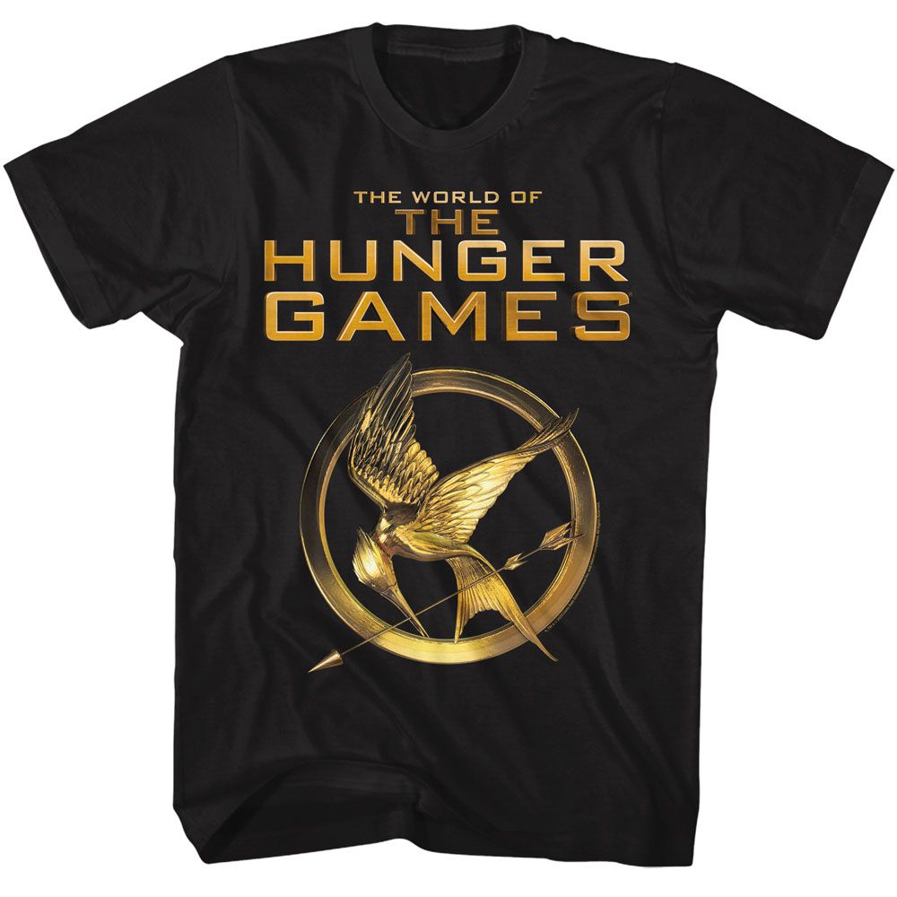 Black The Hunger Games t-shirt featuring The Hunger Games The World Of The design