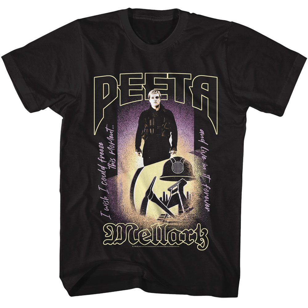 Black The Hunger Games t-shirt featuring The Hunger Games Peeta Mellark design
