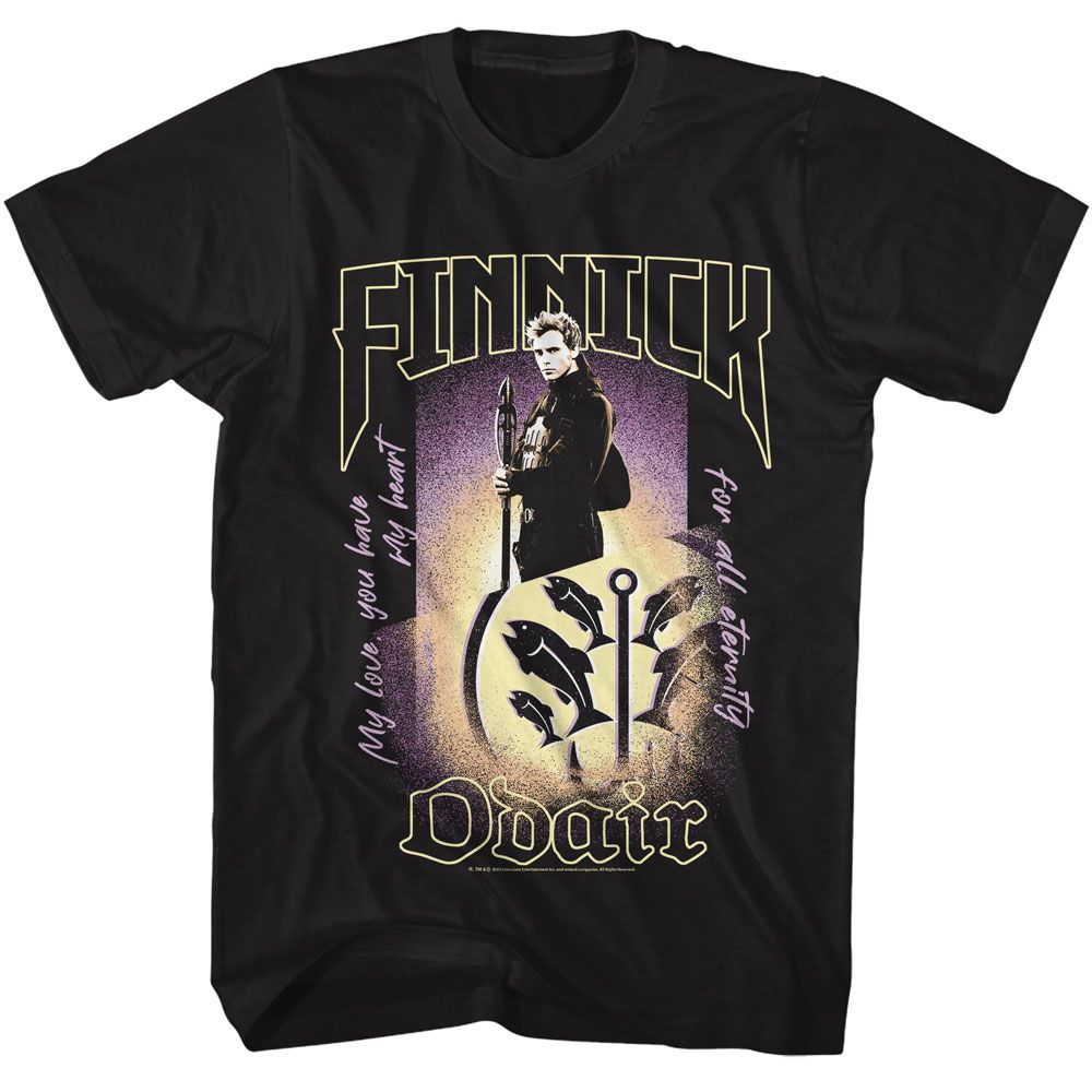 Black The Hunger Games t-shirt featuring The Hunger Games Finnick Odair design