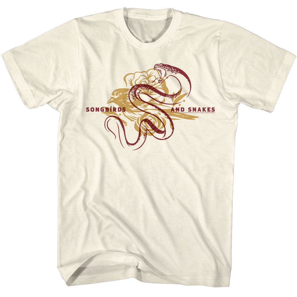 Natural The Hunger Games t-shirt featuring The Hunger Games Bird And Snake Overlay design