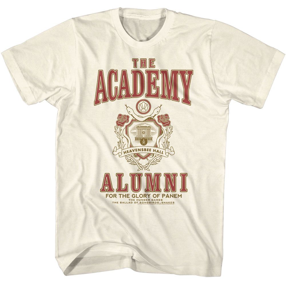 Natural The Hunger Games t-shirt featuring The Hunger Games Capitol Academy Alumni design