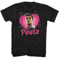 Black The Hunger Games t-shirt featuring The Hunger Games Peeta Heartthrob design