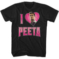 Black The Hunger Games t-shirt featuring The Hunger Games I Heart Peeta design
