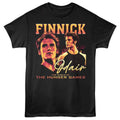 Black The Hunger Games t-shirt featuring a Fiery Finnick design