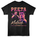 Black The Hunger Games t-shirt featuring a Sunset Peeta design