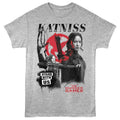 Gray Heather The Hunger Games t-shirt featuring a Stand With design