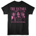Black The Hunger Games t-shirt featuring a Tributes Monochrome design