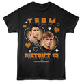 Black The Hunger Games t-shirt featuring a Team District 12 design