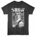 Smoke gray The Hunger Games t-shirt featuring a Coriolanus Snow Magazine Cover design
